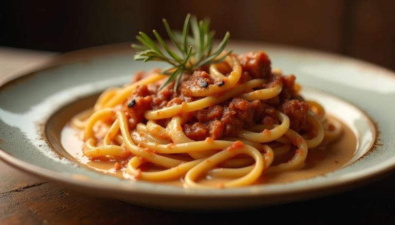 Stringozzi Met Een Italiaanse Saucijsen En Fontina Kaas Crème Topaz