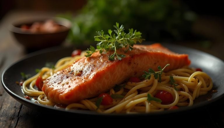 Pasta Met Geroosterde Groente En Zalm Topaz