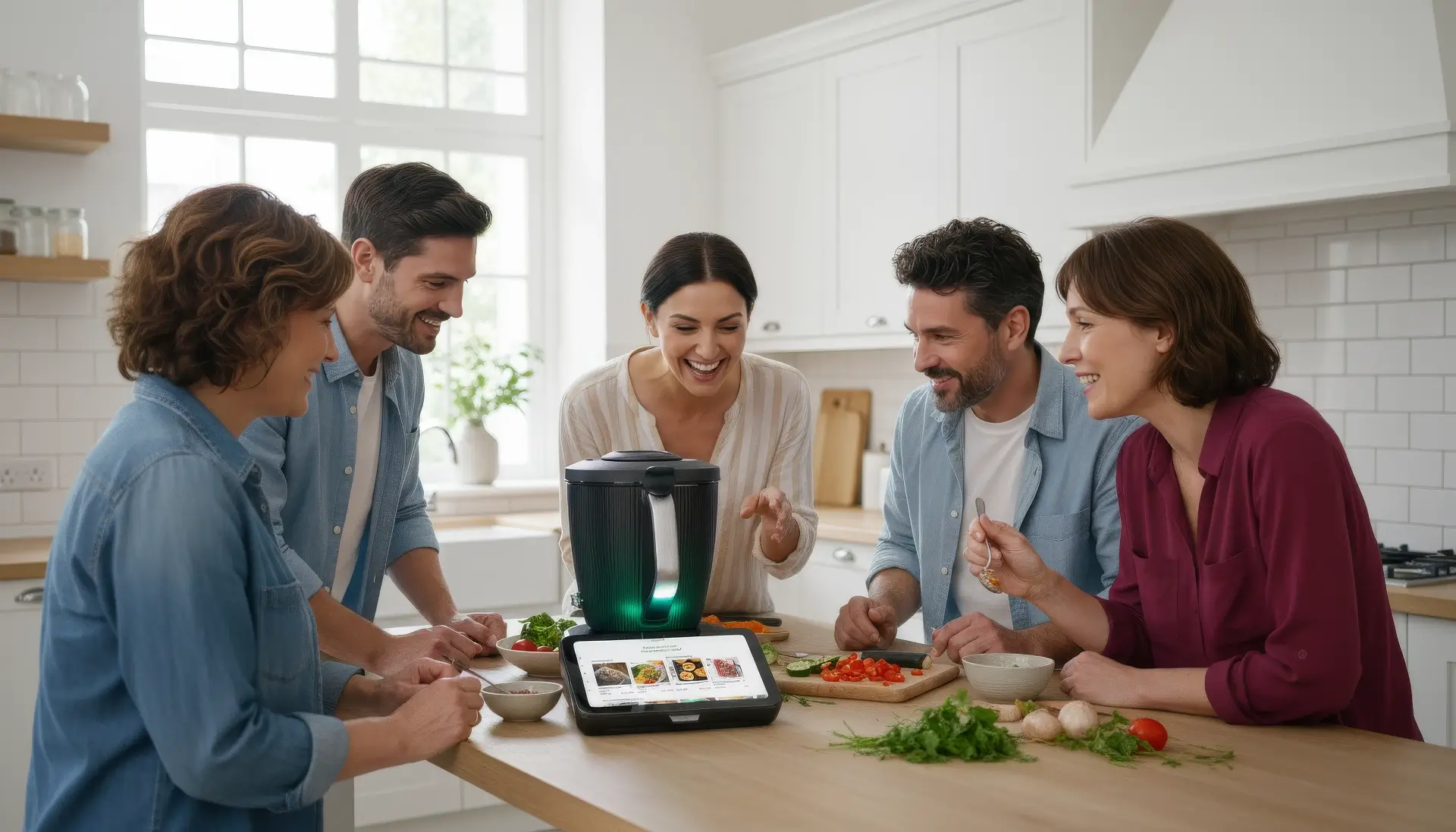 Keuken Met Thermomix Italiaanse Kruiden Mensen Er Omheen